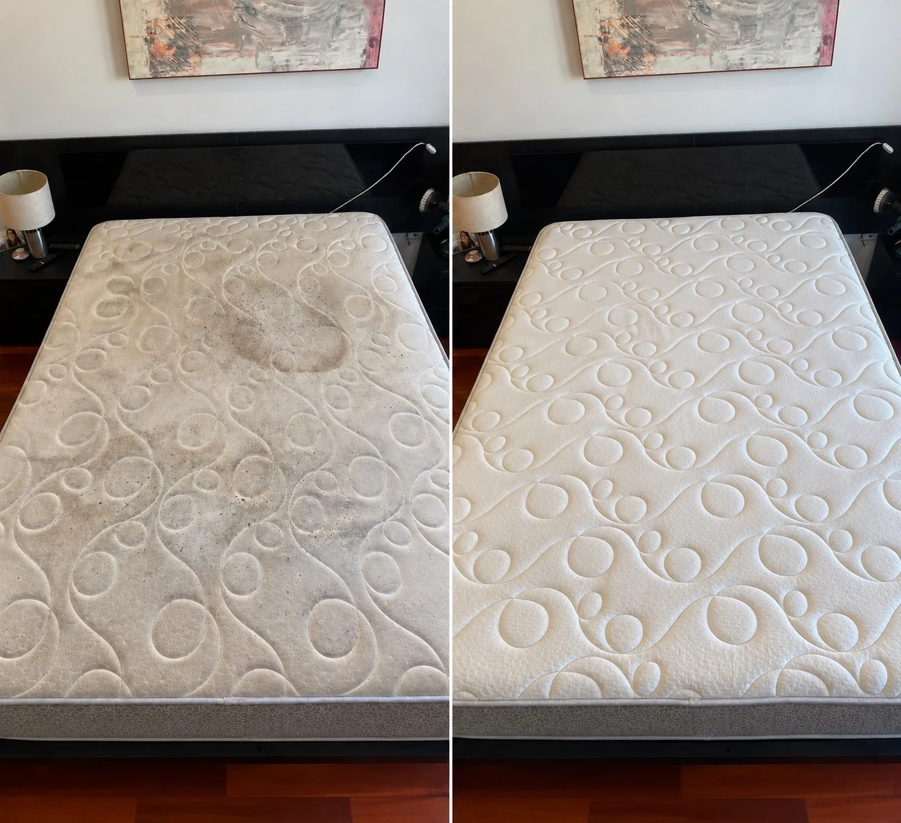 Colchão de casal antes e depois